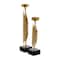 Gold Stainless Steel Vertical Pipe Stand Candle Holder Set